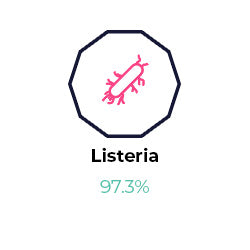 Graphic of Listeria and the air purifier effectiveness.